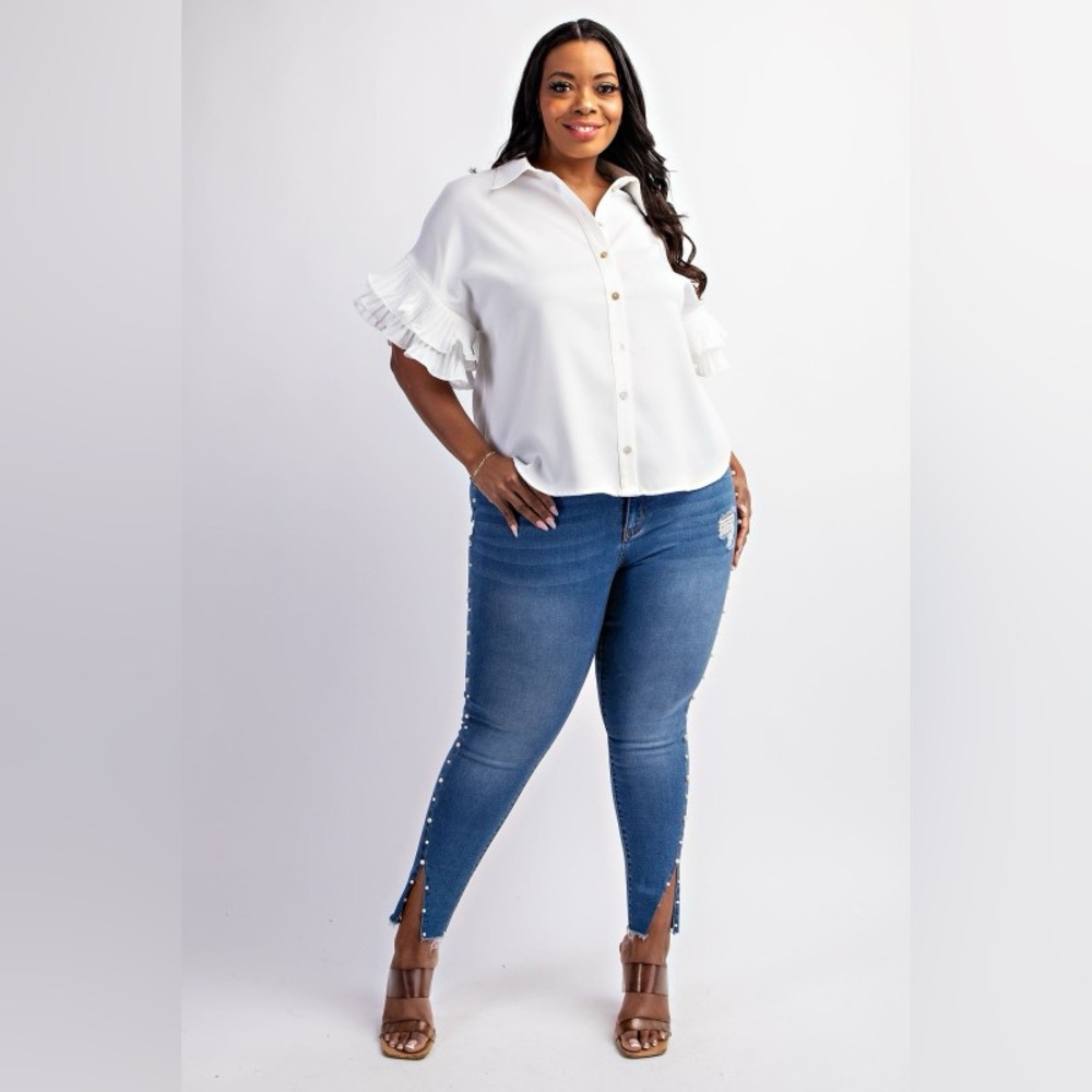 #78 Charming Ruffle Sleeve Top - Picture 4 of 5